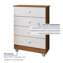 Ver imagem 6 de Quarto de Bebê Completo com Cômoda, Mini Berço com Colchão e Guarda Roupas Lila Amadeirado/Branco