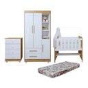 Ver imagem 2 de Quarto de Bebê Completo com Cômoda, Mini Berço com Colchão e Guarda Roupas Lila
