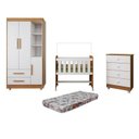 Ver imagem 2 de Quarto de Bebê Completo com Cômoda, Mini Berço com Colchão e Guarda Roupas Lila