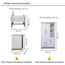 Ver imagem 3 de Quarto de Bebê Completo com Cômoda, Mini Berço com Colchão e Guarda Roupas Lila