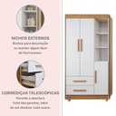 Ver imagem 6 de Quarto de Bebê Completo com Cômoda, Mini Berço com Colchão e Guarda Roupas Lila