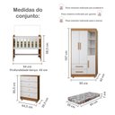 Ver imagem 3 de Quarto de Bebê Completo com Cômoda, Mini Berço com Colchão e Guarda Roupas Lila