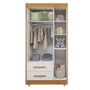 Ver imagem 7 de Quarto de Bebê Completo com Cômoda, Mini Berço com Colchão e Guarda Roupas Lila Amadeirado/Branco