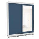 Ver imagem 2 de Roupeiro Madri 2 Portas Correr c/ Espelho 177x213cm Azul/Branco 250830