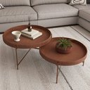 Ver imagem 5 de Kit 2 Mesas de Centro em Couro Décor Patrimar Móveis:whisky