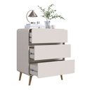 Ver imagem 5 de Cômoda para Quarto 3 Gavetas em MDF e MDP Curve Bege/Dunas
