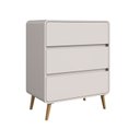 Ver imagem 3 de Cômoda para Quarto 3 Gavetas em MDF e MDP Curve Bege/Dunas