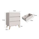 Ver imagem 4 de Cômoda para Quarto 3 Gavetas em MDF e MDP Curve Bege/Dunas