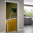 Ver imagem 1 de Adesivo Para Porta Cozinha Garrafa E Copo De Cerveja- 93X210Cm