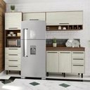 Ver imagem 1 de Cozinha Compacta Modulada 4 Peças 5 Portas 7 Gavetas com Balcão para Pia Evolution Plus Marrom/Tannat/Legno Crema