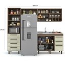 Ver imagem 3 de Cozinha Compacta Modulada 4 Peças 5 Portas 7 Gavetas com Balcão para Pia Evolution Plus Marrom/Tannat/Legno Crema