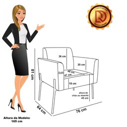 Poltrona Pé de Ferro Dourado Decorativa Marisa Suede Rosê D03 - D'rossi - 4