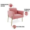 Poltrona Pé de Ferro Dourado Decorativa Marisa Suede Rosê D03 - D'rossi - 3