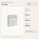 Ver imagem 3 de Mesa de Cabeceira 2 Gavetas com Nicho Branco Formimóveis