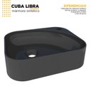 Ver imagem 5 de Cuba para Banheiro em Mármore Sintético Libra Cozimax Preto