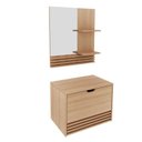 Ver imagem 2 de Gabinete Suspenso para Banheiro com Espelheira 60cm