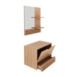 Gabinete Suspenso para Banheiro com Espelheira 60cm Marrom - 3 Gabinete Suspenso para Banheiro com Espelheira 60cm Marrom - 3