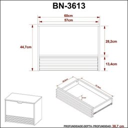 Gabinete Suspenso para Banheiro com Espelheira 60cm - 9
