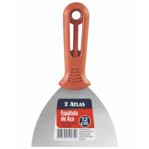 Espátula de Aço 12cm Carbono com Cabo Plástico - 175/12 - Pincéis Atlas Pinceis Atlas