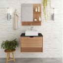 Ver imagem 1 de Gabinete Suspenso para Banheiro com Espelheira 60cm