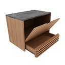 Ver imagem 7 de Gabinete Suspenso para Banheiro com Espelheira 60cm Marrom/Preto