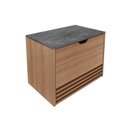 Ver imagem 5 de Gabinete Suspenso para Banheiro com Espelheira 60cm Marrom/Preto