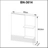 Gabinete Suspenso para Banheiro com Espelheira 60cm - 13
