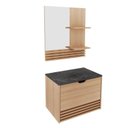 Ver imagem 2 de Gabinete Suspenso para Banheiro com Espelheira 60cm