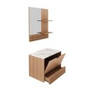 Ver imagem 3 de Gabinete Suspenso para Banheiro com Espelheira 60cm