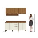 Ver imagem 6 de Kit Cozinha Completa Modulada 100% MDF Safira Nature Off White 190x85cm Casamia