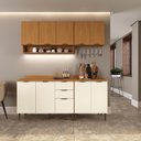 Ver imagem 1 de Kit Cozinha Completa Modulada 100% MDF Safira Nature Off White 190x85cm Casamia