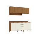 Ver imagem 2 de Kit Cozinha Completa Modulada 100% MDF Safira Nature Off White 190x85cm Casamia