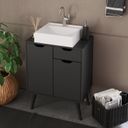 Ver imagem 4 de Gabinete para Banheiro com Espelheira 60cm Preto
