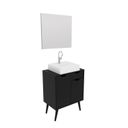 Ver imagem 2 de Gabinete para Banheiro com Espelheira 60cm Preto