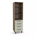 Ver imagem 5 de Cozinha Compacta Modulada 4 Peças 5 Portas 4 Gavetas Evolution Plus Marrom/Tannat/Legno Crema
