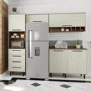 Ver imagem 1 de Cozinha Compacta Modulada 4 Peças 5 Portas 4 Gavetas Evolution Plus Marrom/Tannat/Legno Crema