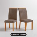 Ver imagem 6 de Conjunto 4 Cadeiras Estofadas MDF Miami Marrom Bege Yescasa Freijó/Camurça