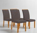 Ver imagem 4 de Conjunto 4 Cadeiras de Jantar Estofadas MDF Miami Cinza Escuro Yescasa Freijó/Chumbo