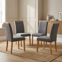 Ver imagem 1 de Conjunto 4 Cadeiras de Jantar Estofadas MDF Miami Cinza Escuro Yescasa Freijó/Chumbo