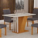 Ver imagem 6 de Conjunto 4 Cadeiras de Jantar Estofadas MDF Miami Cinza Escuro Yescasa Freijó/Chumbo