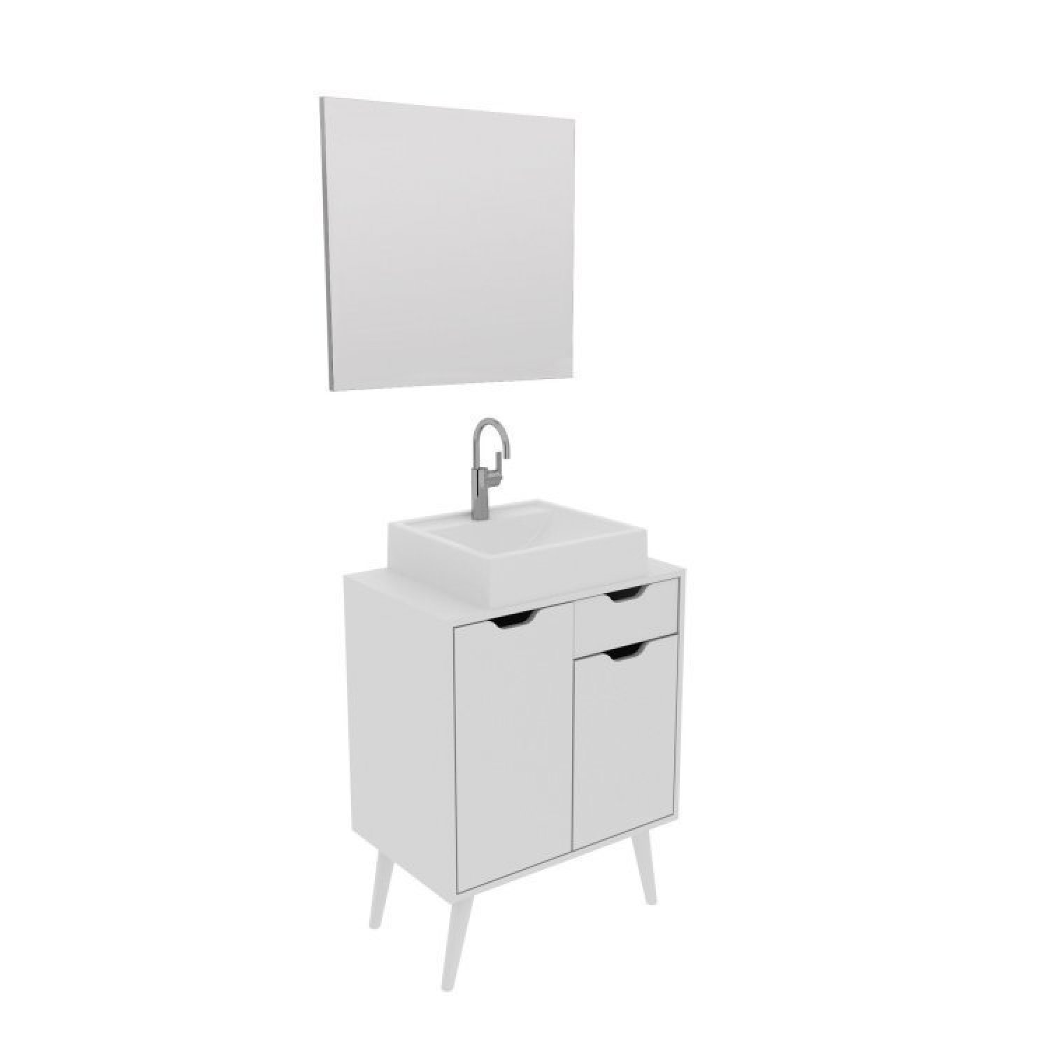 Gabinete para Banheiro com Espelheira 60cm - 2