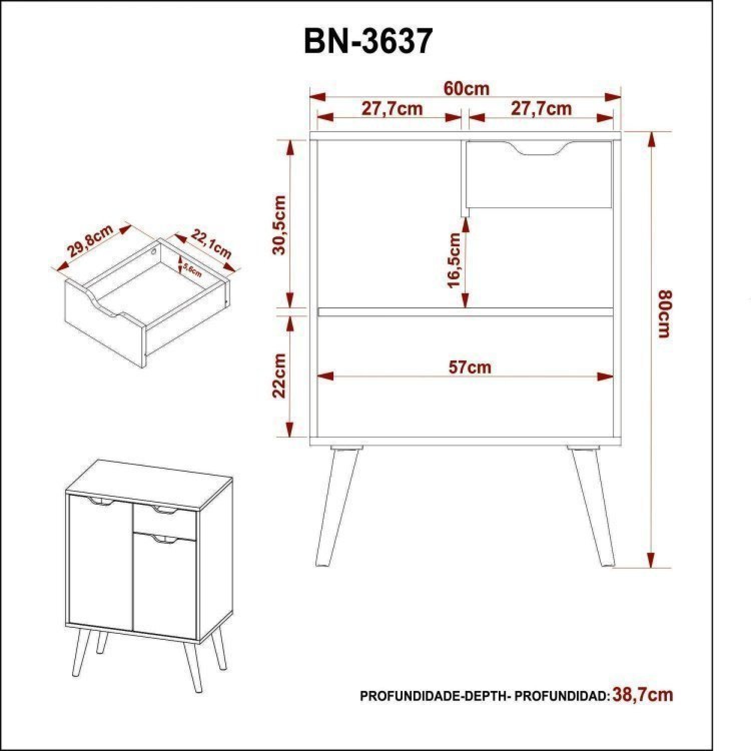 Gabinete para Banheiro com Espelheira 60cm - 8