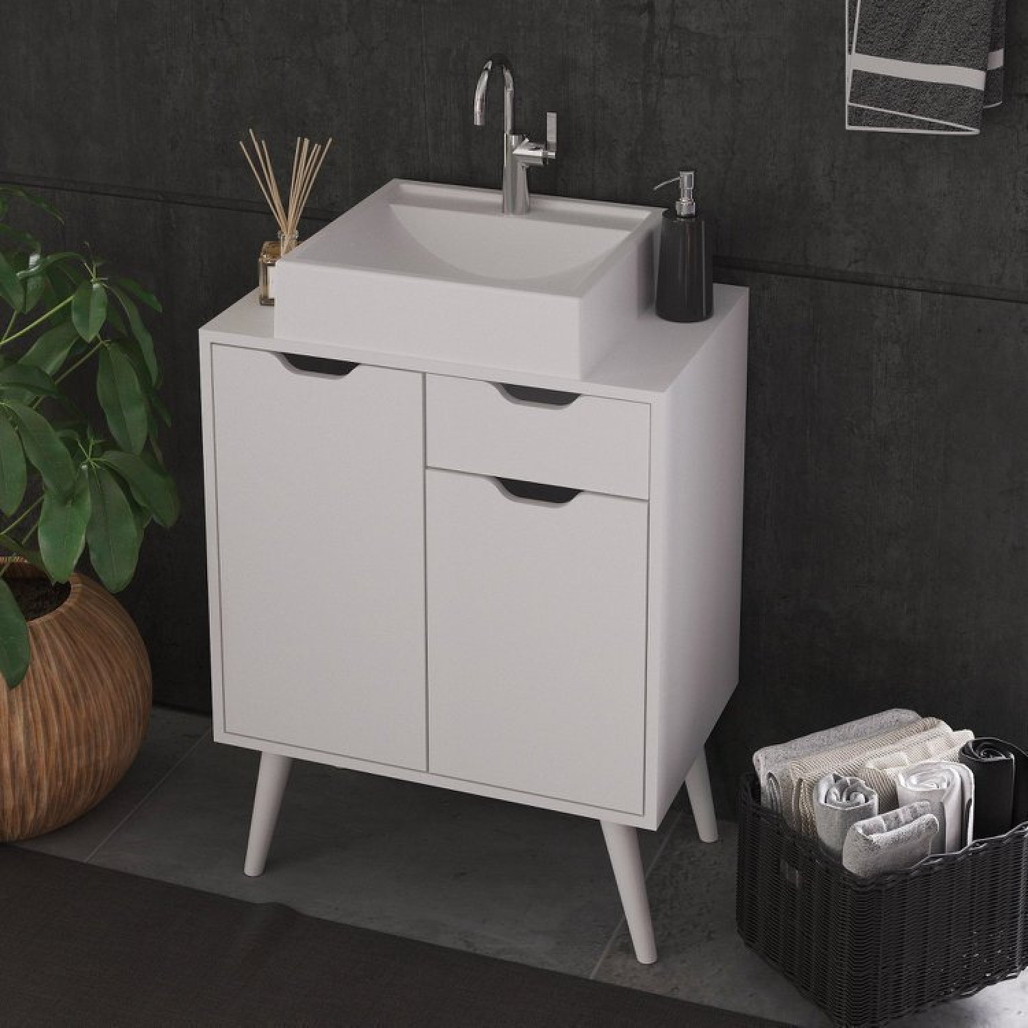 Gabinete para Banheiro com Espelheira 60cm - 4