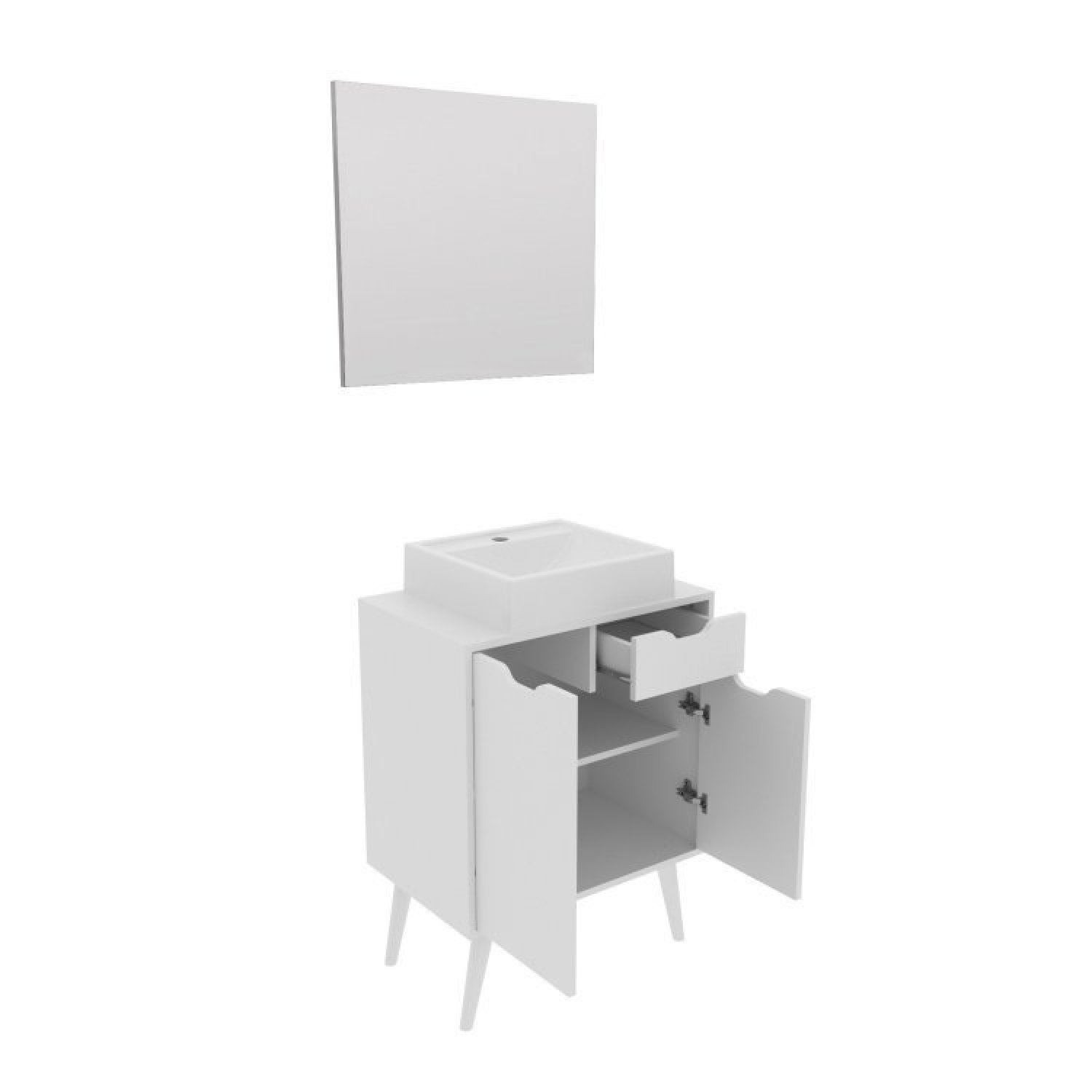 Gabinete para Banheiro com Espelheira 60cm - 3