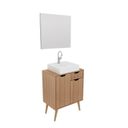 Ver imagem 2 de Gabinete para Banheiro com Espelheira 60cm Marrom
