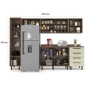 Ver imagem 3 de Cozinha Compacta Modulada 6 Peças 7 Portas 4 Gavetas Evolution Plus Marrom/Tannat/Legno Crema