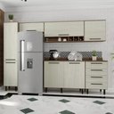 Ver imagem 1 de Cozinha Compacta Modulada 6 Peças 7 Portas 4 Gavetas Evolution Plus Marrom/Tannat/Legno Crema