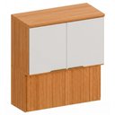 Ver imagem 1 de Armario Aereo 4 Portas 80 cm Bari Freijo Off Acetinado Poliman
