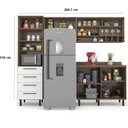 Ver imagem 3 de Cozinha Compacta Modulada 4 Peças 5 Portas 4 Gavetas Evolution Plus Branco/Tannat