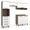 Ver imagem 2 de Cozinha Compacta Modulada 4 Peças 5 Portas 4 Gavetas Evolution Plus Branco/Tannat